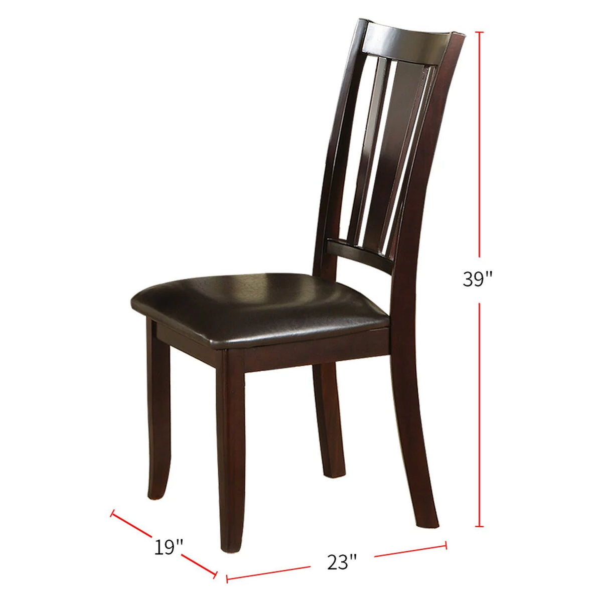 Espresso Slat Back Dining Chairs Set of 2 T715