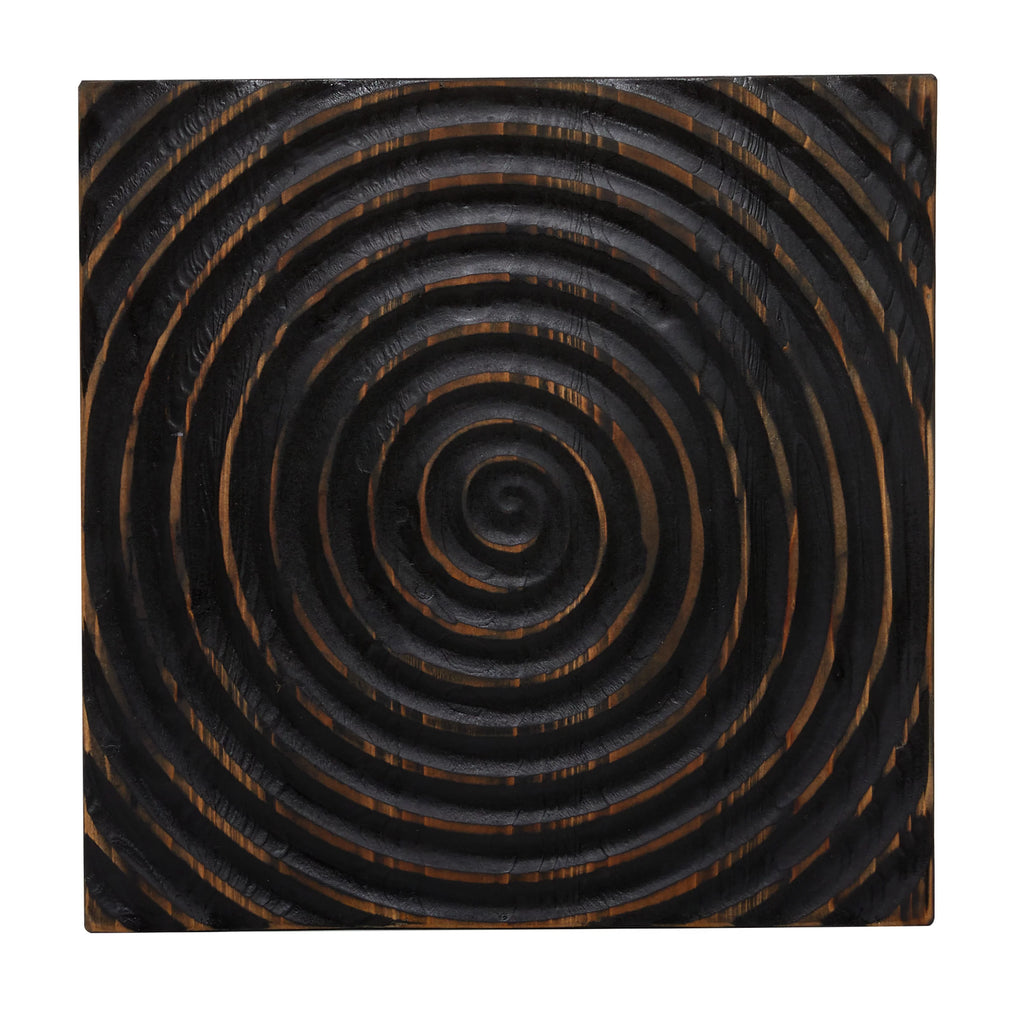 Black Wood Carved Accent Table L571543