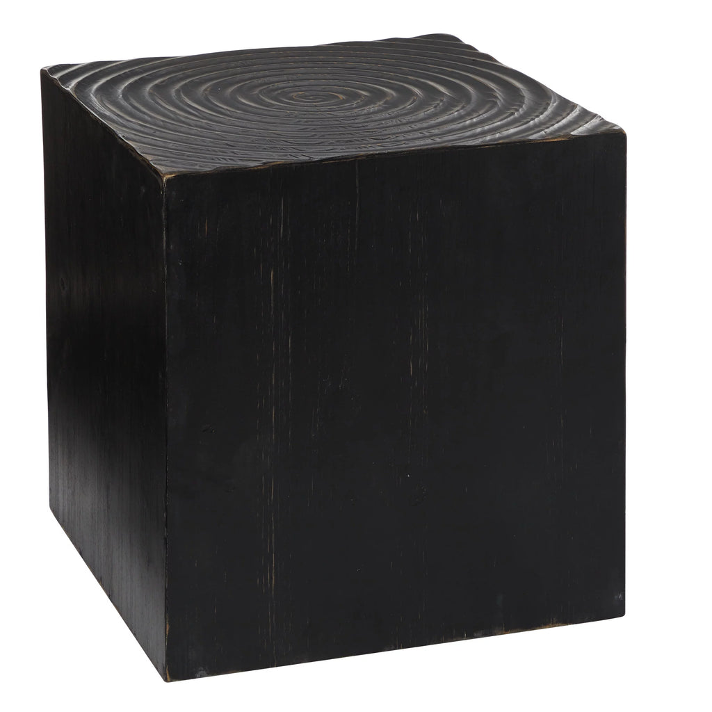 Black Wood Carved Accent Table L571543