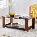 Walnut Textured Double Layered Mdf Coffee Table 43.3"*21.6"*16.5" C235