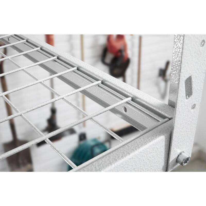 Hammered White Adjustable Height Overhead Garage Storage Rack G6199