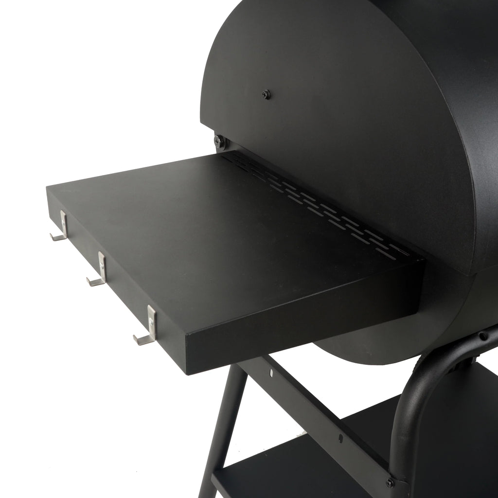 28 Offset Steel Charcoal Smoker Grill with Side Firebox, Black G2779