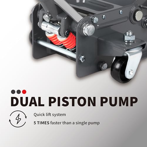 3-Ton Low-Profile Dual Pistons Heavy-Duty Steel Racing Floor Jack M996676