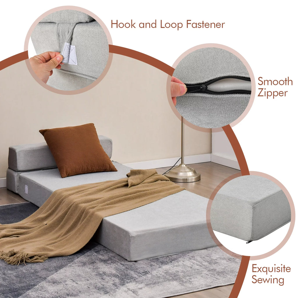 Grey Convertible Sleeper Chair K2730