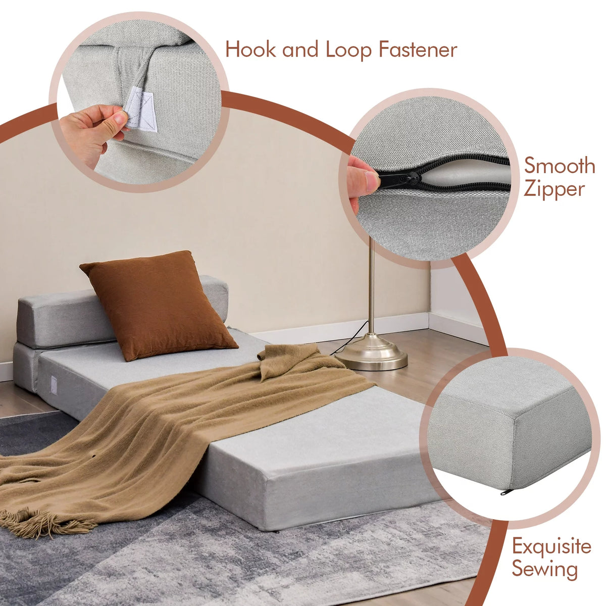 Grey Convertible Sleeper Chair K2730