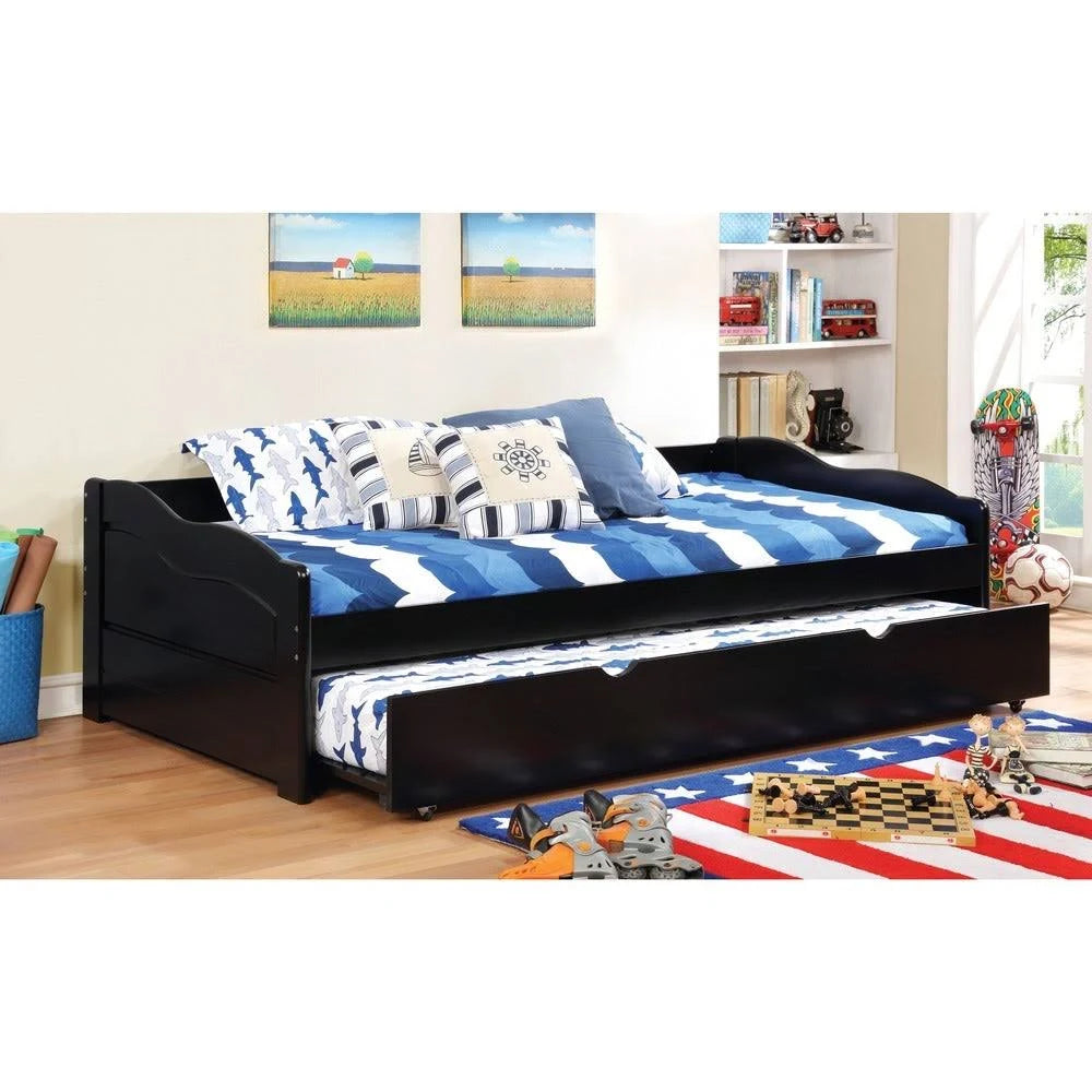 Brown Twin Wooden Daybed with Trundle S58707