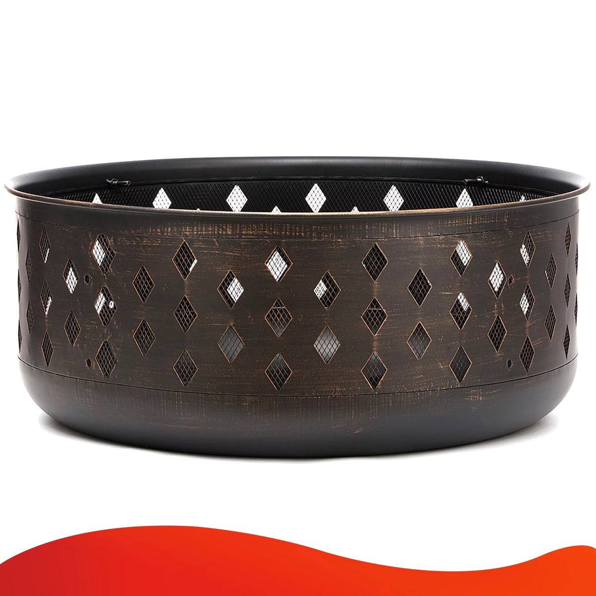 36 inch Wood Burning Fire Pit with Cooking Grill Grate F4861