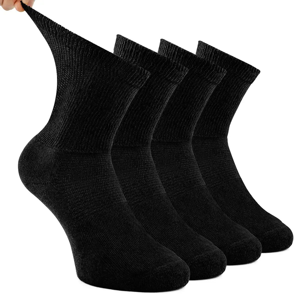 4 Pack Non-binding Cotton Crew Socks E4972