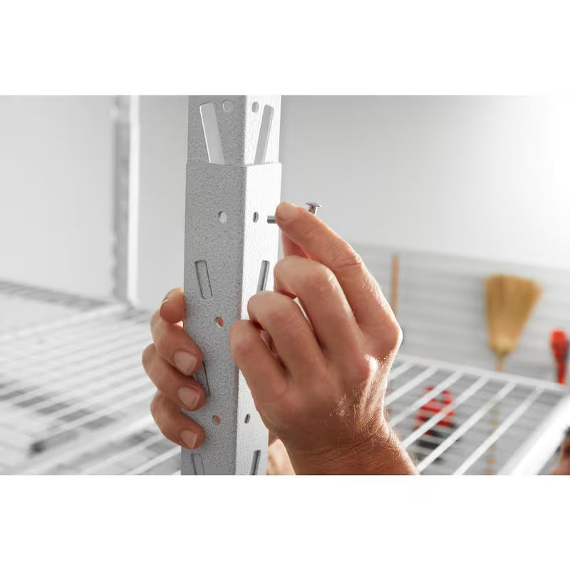 Hammered White Adjustable Height Overhead Garage Storage Rack G6199