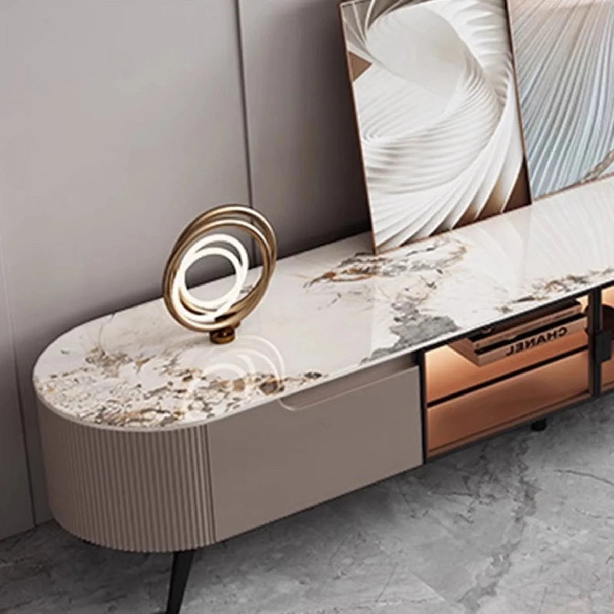Corner TV Stand with Drawers V52010