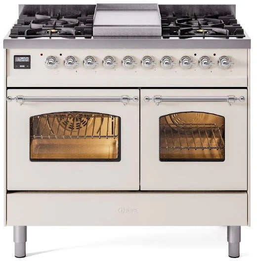 Antique White Dual Fuel Natural Gas Range L240