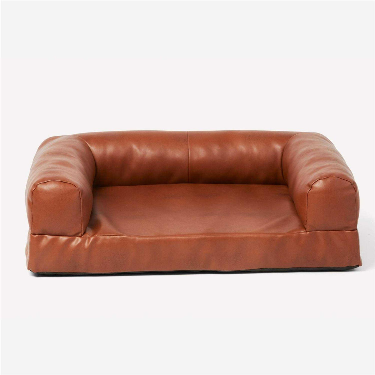 Faux Leather Couch Pet Bed in Brown H632211