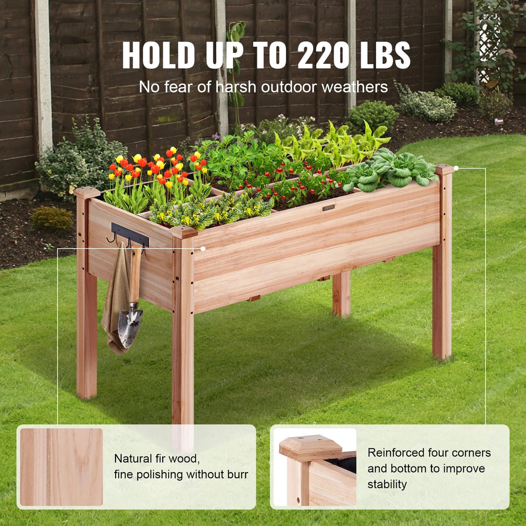 Wooden Raised Garden Bed with Non-Woven Liner F6969