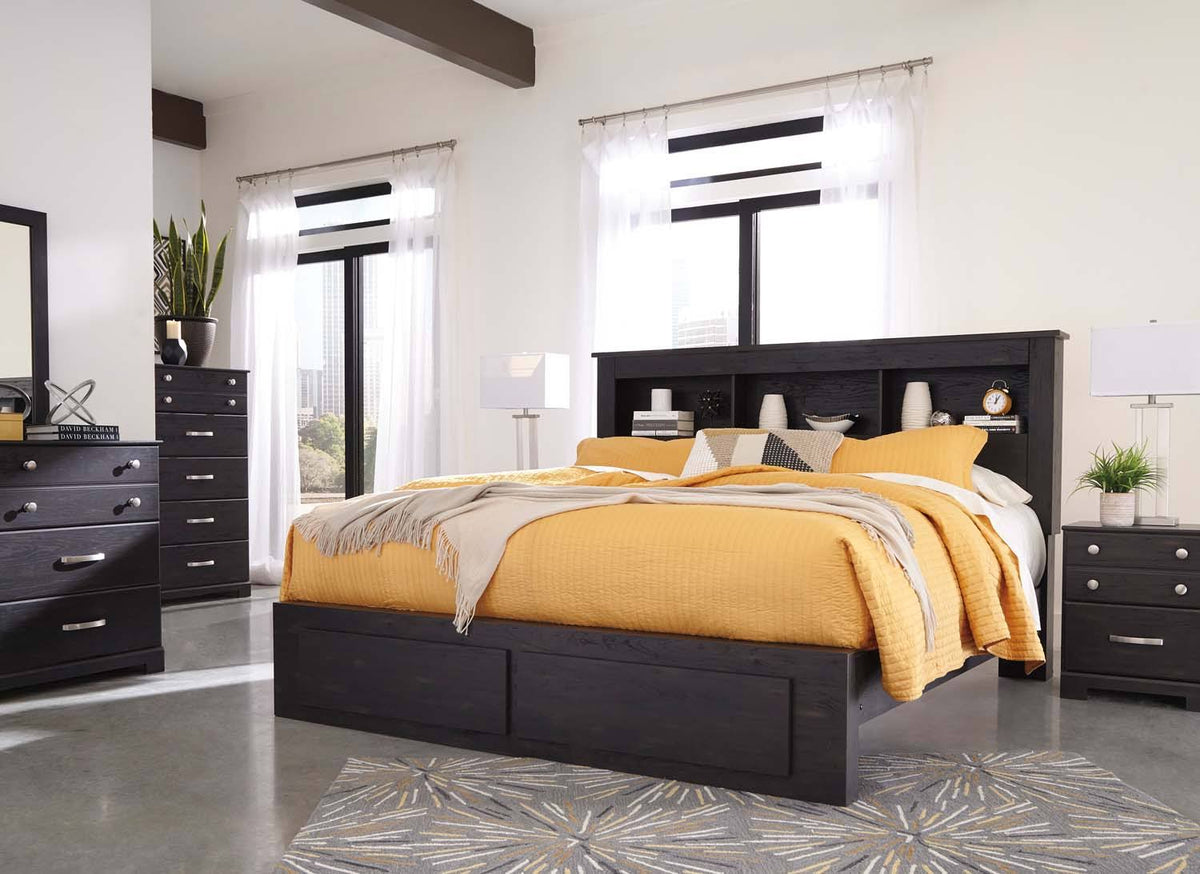 Dark Brown King Bookcase Headboard X56335