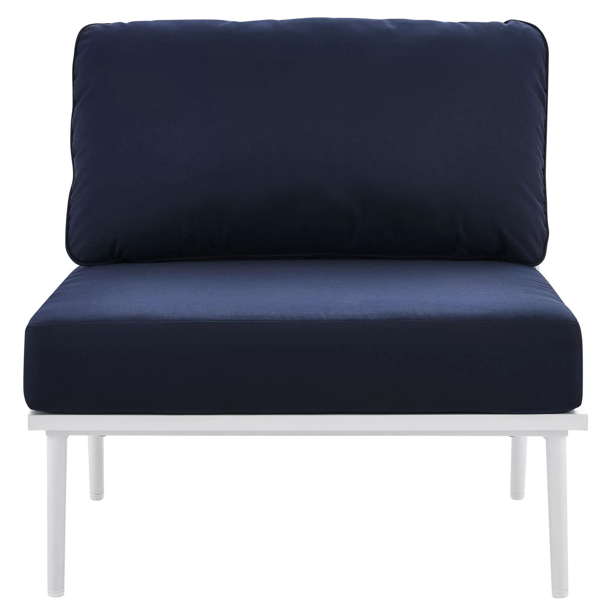 Navy White Aluminum Fabric Lounge Chair Z351