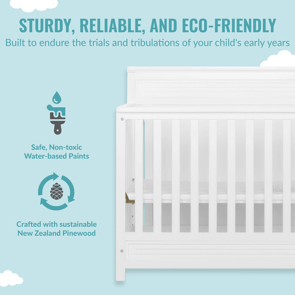 White 4-in-1 Convertible Mini Crib K43760