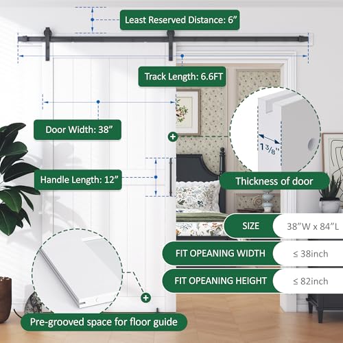 White Sliding Barn Door with Hardware Kit Z19034