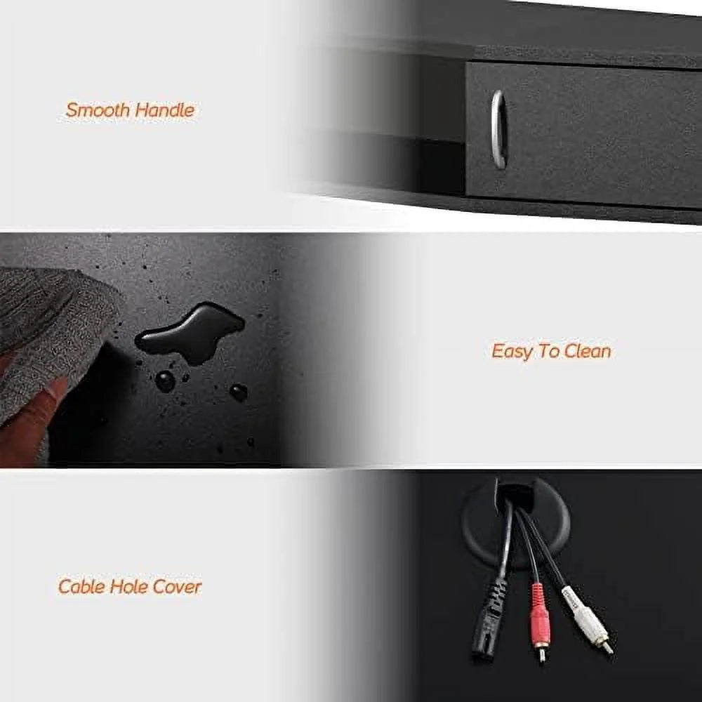 Black Floating Wall Mounted TV Stand Q9478
