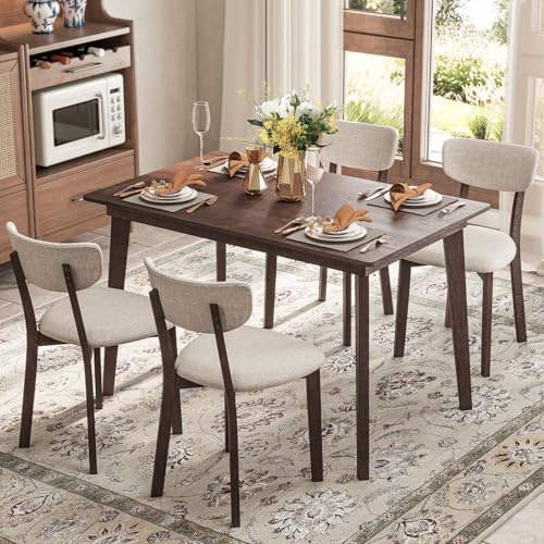 Mid-Century Modern Round 3-Piece Dining Table Set with 2 Chairs W93630
