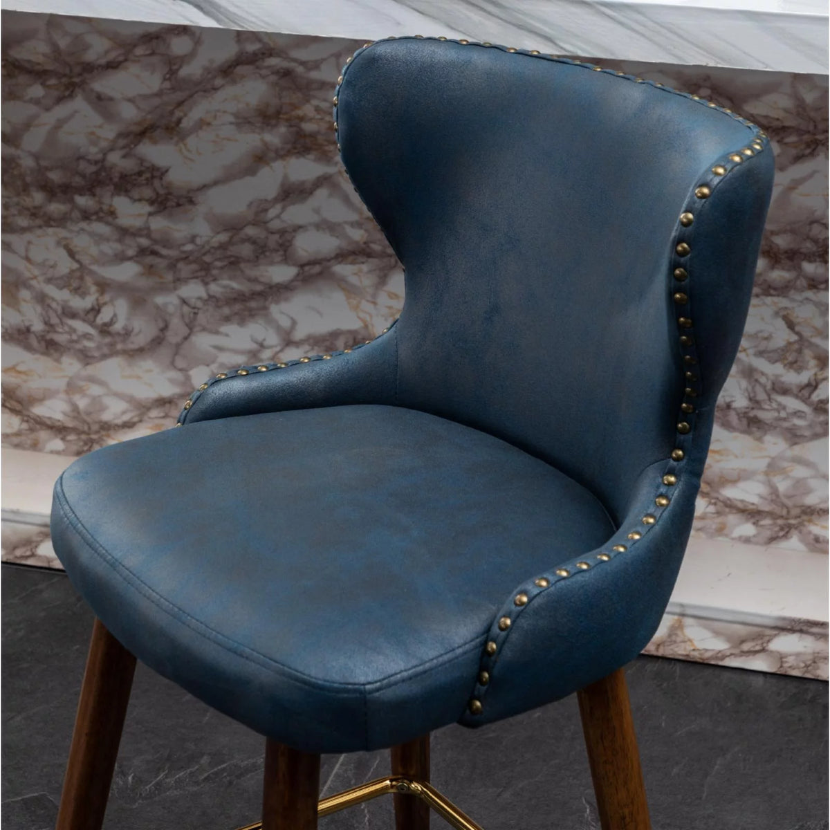 Yellow Faux Leather Counter Stool Set of 2 M8161