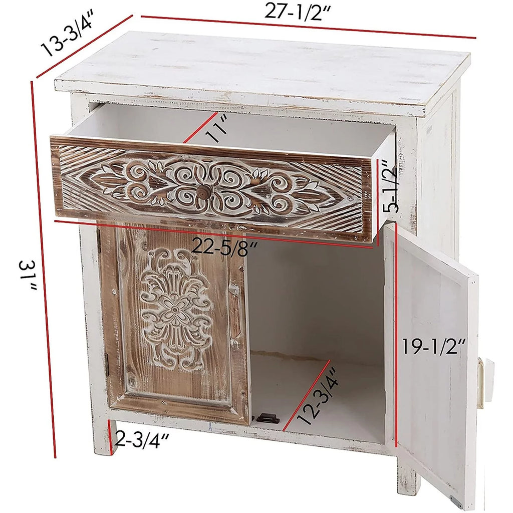 Wood Cabinet with 1 Drawer and 2 Doors W921