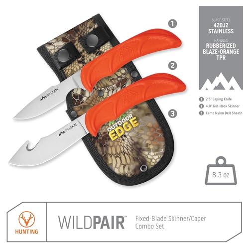 4-Piece Hunting Knife Set with Camo Belt Scabbard D348
