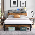 Queen Size Platform Bed with LED Lights and USB Ports E58904