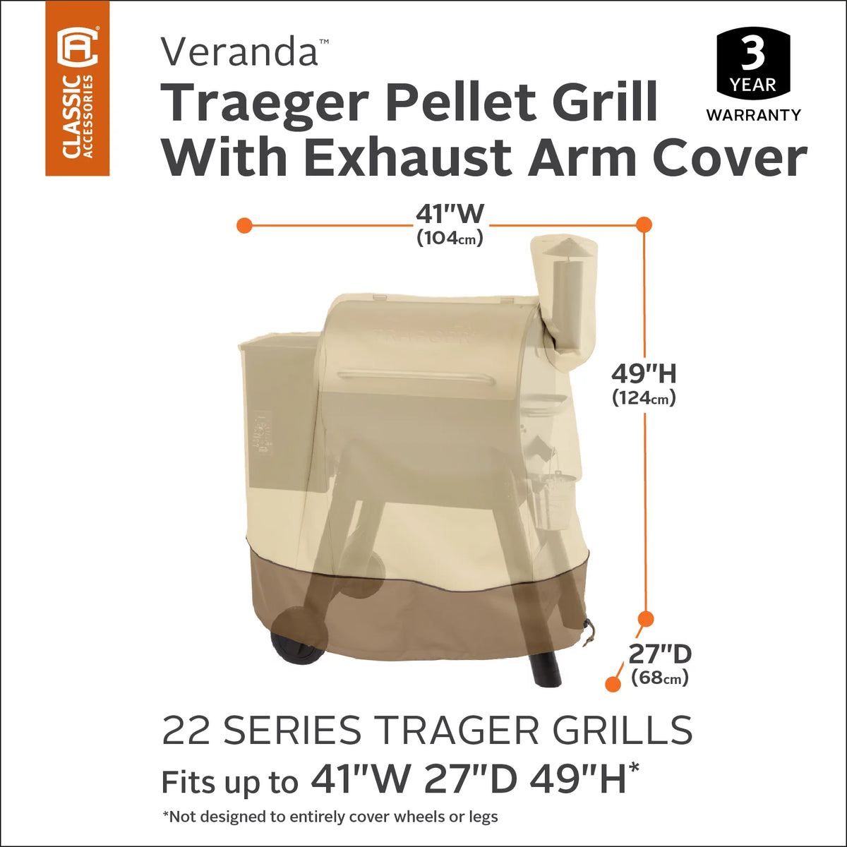 Water Resistant BBQ Grill Cover, 41-Inch W O593