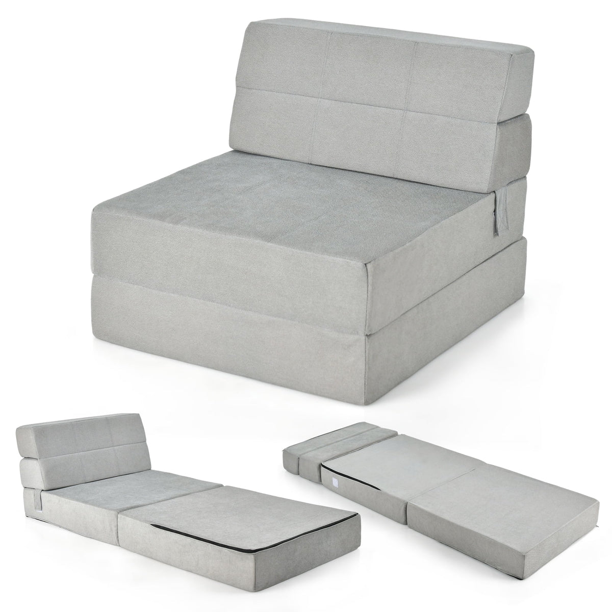 Grey Convertible Sleeper Chair K2730