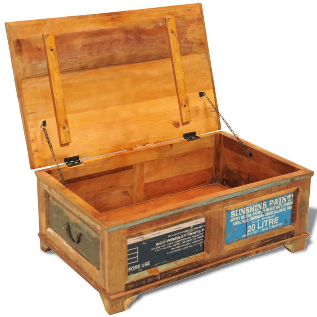 Vintage Reclaimed Wood Coffee Table with Storage S540