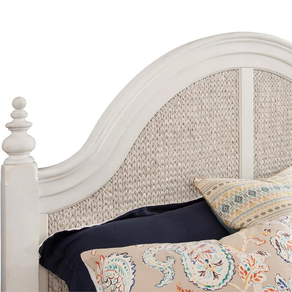Dove White Queen Woven Wood Headboard V45908
