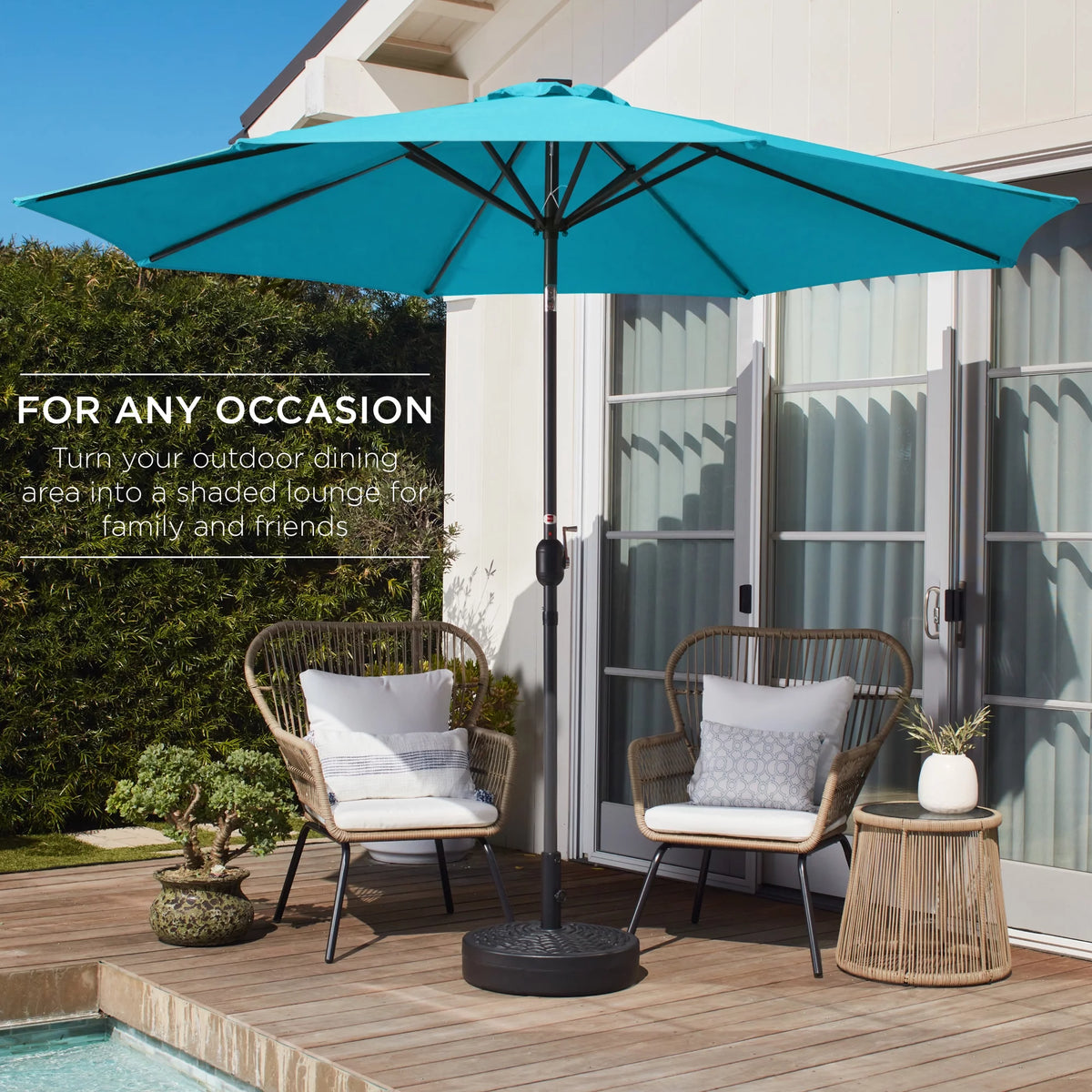 10ft Steel Patio Umbrella with Crank L61163