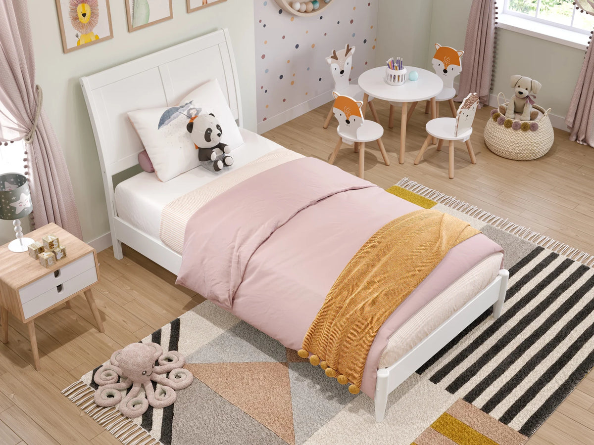 Twin Solid Wood Sleigh Platform Bed F5840