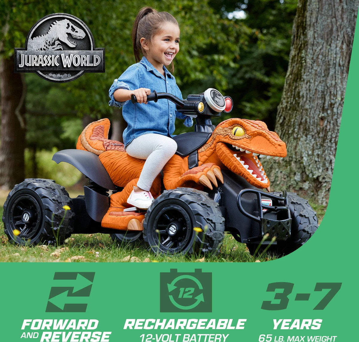Orange 12V Battery-Powered Ride-On ATV D6371
