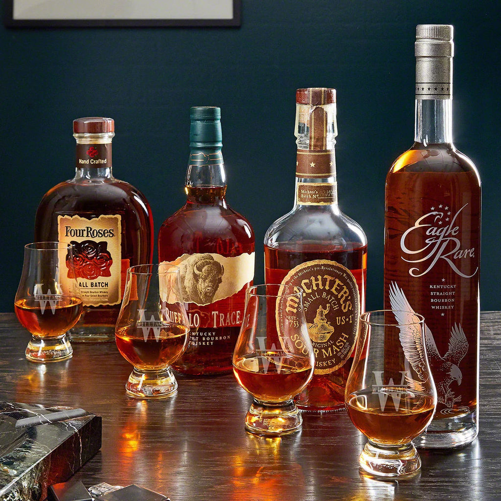 Engraved Whiskey Decanter Set with Glasses O661