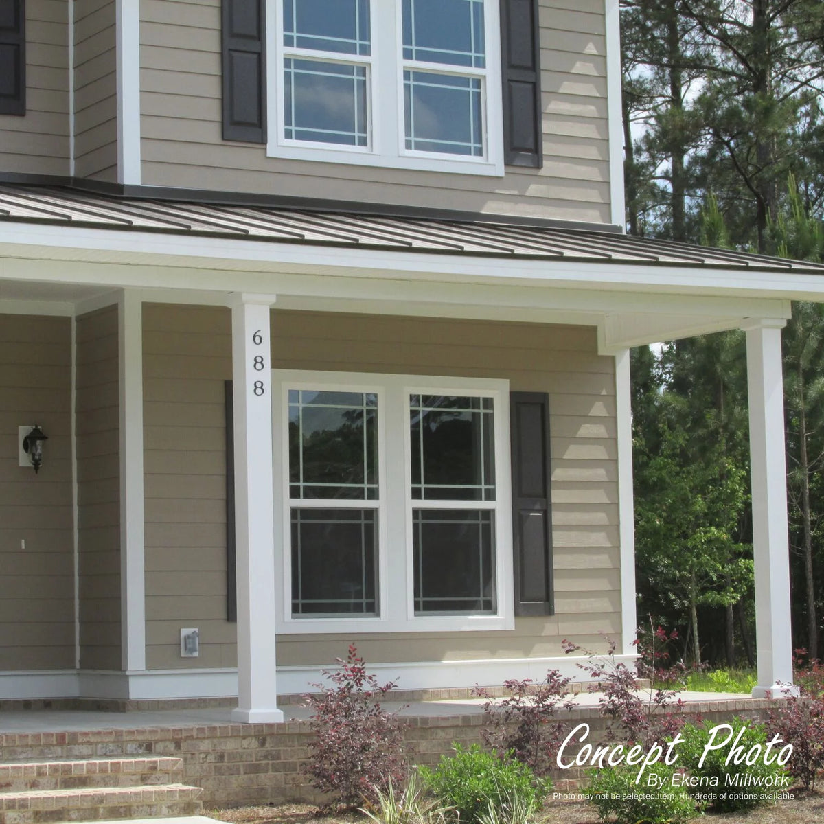 Gloss White Square Aluminum Column with Capital & Base Y966