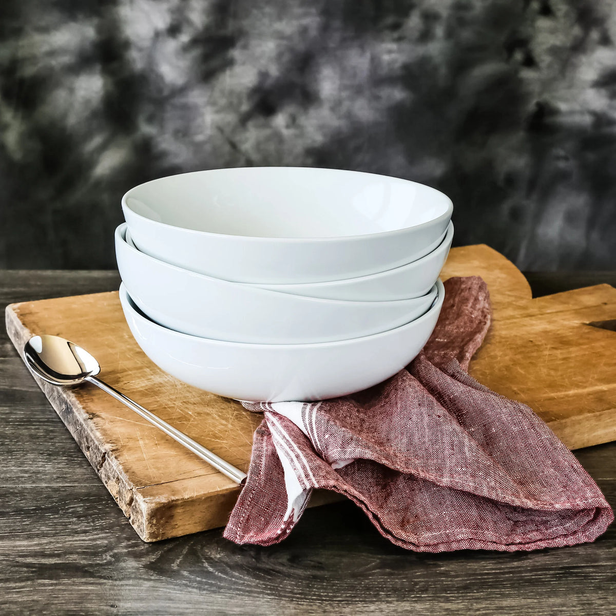 Porcelain Round Pasta Serve Bowls, Set of 4 F35920