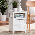 White 2-Drawer Wood Nightstand W756013