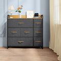 Light Gray 7 Drawer Fabric Dresser A394