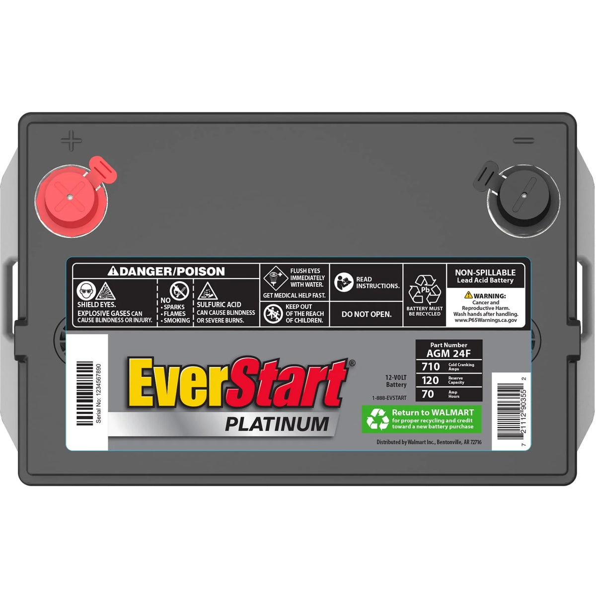 AGM Automotive Battery Group Size 24F 12 Volt 750 CCA H764261
