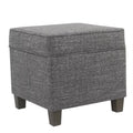 Gray Brown Upholstered Wooden Ottoman with Lift Off Top N4455