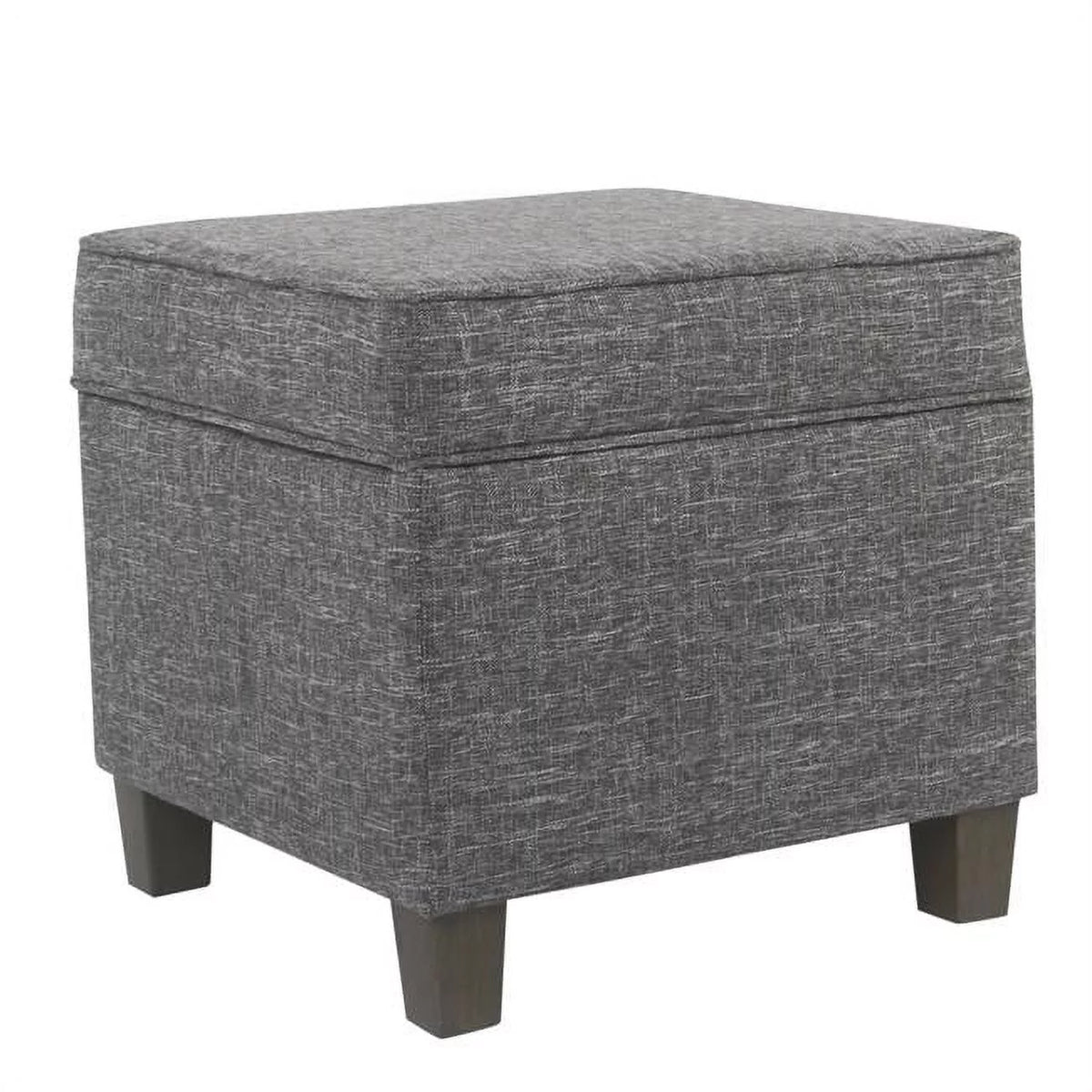 Gray Brown Upholstered Wooden Ottoman with Lift Off Top N4455