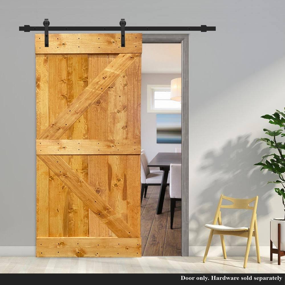 42 in. x 84 in. Solid Pine Wood Interior Sliding Barn Door Slab Z80397