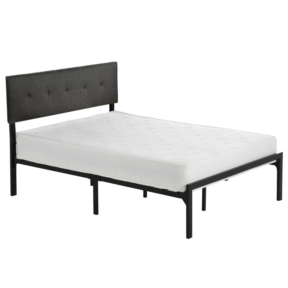 Queen Upholstered Platform Bed Frame with Adjustable Headboard X637469