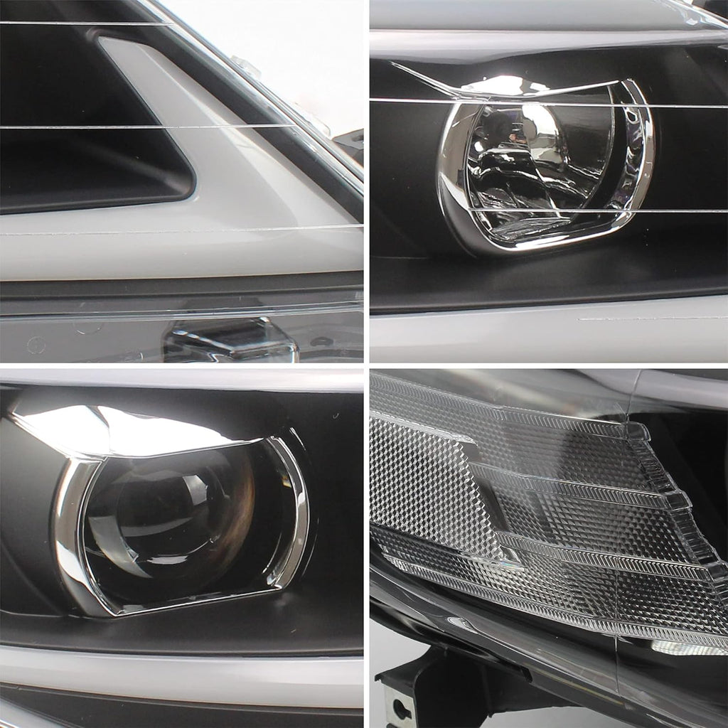LED Projector Headlights with LED DRL & Halogen High Beam D66919
