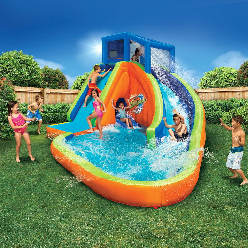 2 Pack Inflatable Kiddie Pool with Slides & Cannons C7417