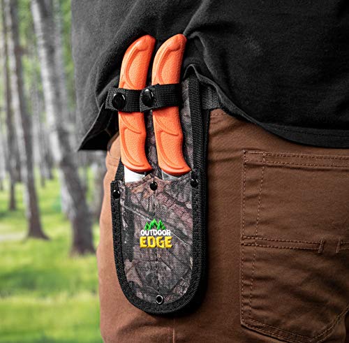 4-Piece Hunting Knife Set with Camo Belt Scabbard D348