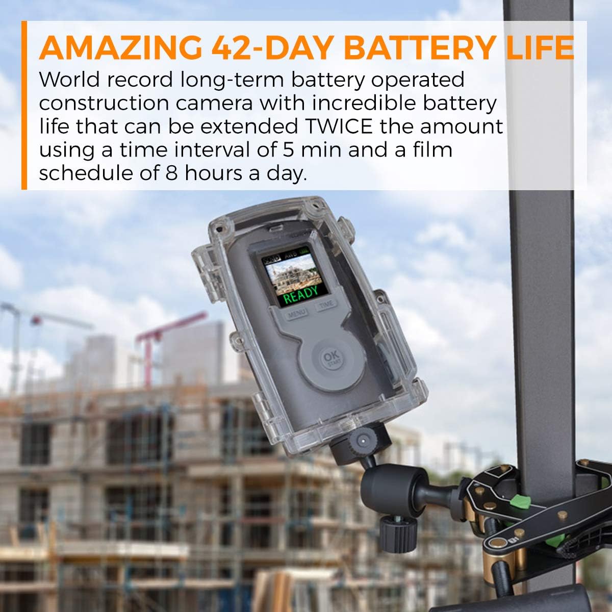 Time Lapse Camera with Clamp and Water-Resistant Case, 720P 2-Pack E149