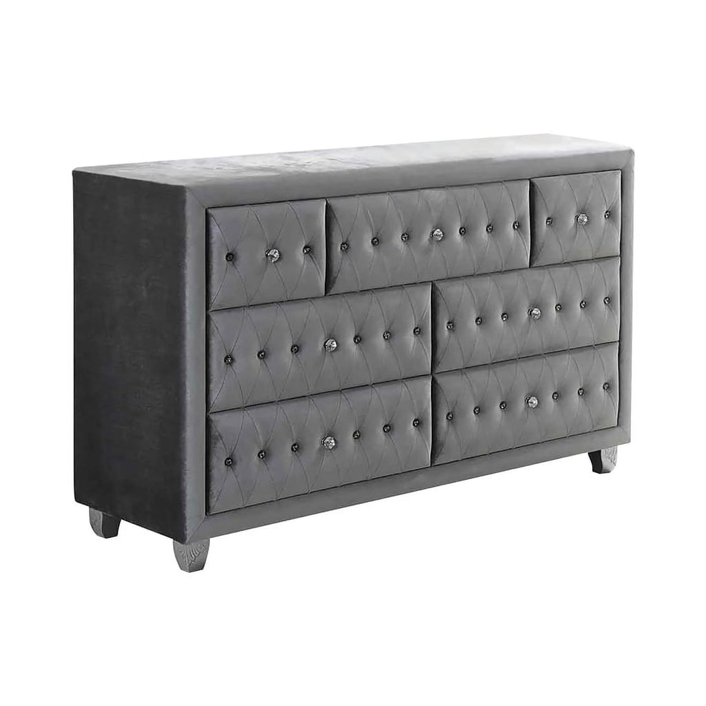 Queen Velvet Upholstered 4-piece Bedroom Set V4785