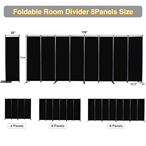 Black 4 Panel Folding Room Divider H881662